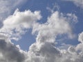 White fluffy clouds over blue sky background, beautiful heaven photo Royalty Free Stock Photo