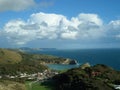 Dramatic clouds over Lulworth Cove, Dorset, UK