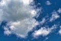 White fluffy clouds in the vast blue sky. Abstract nature background. Royalty Free Stock Photo