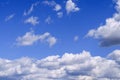 White fluffy clouds in the vast blue sky. Abstract nature background. Royalty Free Stock Photo