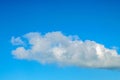 White fluffy cumulus cloud. Blue sky. Close-up