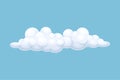 White fluffy cumulus cloud. Database, networking, meteorology element cartoon vector illustration