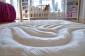 White Fluffy 3D Waves Soft Carpet, Childrens Room Decor, Durable Stylish Rug