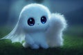 white fluffy ghost in a dark forest Royalty Free Stock Photo