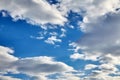 White fluffy soaring clouds on a blue sky