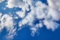 White fluffy soaring clouds on a blue sky