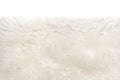 White fluffy wool texture isolated white background. natural fur texture. close-up for designers Royalty Free Stock Photo