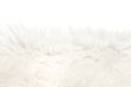 White fluffy wool texture isolated white background. natural fur texture. close-up for designers Royalty Free Stock Photo