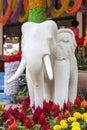 White foam elephant statue Royalty Free Stock Photo