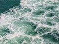White foamy water in the wake of a ferry crossing the English Channel Royalty Free Stock Photo