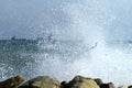 Sea wave splash on rocks Royalty Free Stock Photo