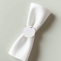 White Folded Napkin Blank Tag for Event Table Setting Ceremony Wedding Royalty Free Stock Photo