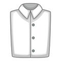White folded shirt icon, cartoon style