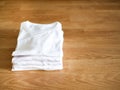 White folded T-shirt stack Royalty Free Stock Photo
