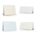 White Folder Paper Greeting Card Vector Set Template. Paper Table Card, Sign Template Royalty Free Stock Photo