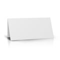 White Folder Paper Greeting Card Vector Template. Stand Table Tag Flyer Design Template. Royalty Free Stock Photo