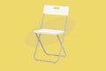 White Folding Chair with Structure of Aluminium. Vector Illustration, Isolated