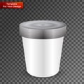 White Food Plastic Tub Bucket Container For Dessert