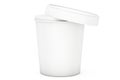 White Food Plastic Tub Bucket Container For Dessert, Yogurt, Ice