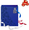 World cup Russia 2018 card with shopping bag.