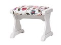 White footstool with floral print isolated Royalty Free Stock Photo