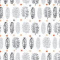 White Forest-Virgin Forest illustration seamless Repeat Pattern Background