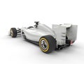 White formula one car - back view closeup