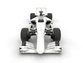 White formula one car - front view Royalty Free Stock Photo