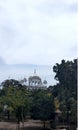 White fort view in trees.