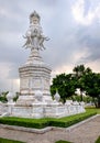 White Four Headed Elephant Statues near the Grand Palace in Bang Royalty Free Stock Photo