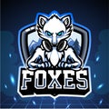 White fox mascot, esport logo design