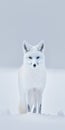 White fox in the snow