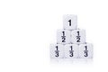 White fraction dices on white background Royalty Free Stock Photo