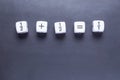 White fraction mah number dices showing simple equation on black Royalty Free Stock Photo