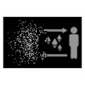 White Fragmented Dotted Halftone People Exchange Ethereum Crystals Icon