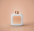 White fragrance perfume bottle mockup