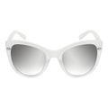 White Frame Cat- Eye Sunglasses with Mirrored Silver Lenses eyewear accessory Royalty Free Stock Photo