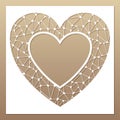 White frame with openwor heart. Royalty Free Stock Photo