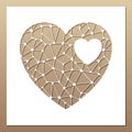 White frame with openwork heart inside. Royalty Free Stock Photo
