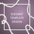 White frame with pearl strings. Elegant design template Royalty Free Stock Photo