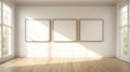White Framed Frames In Vray Tracing Style: A Contemporary Barbizon School