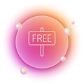 White Free icon isolated on white background. Orange and pink gradient circle background. Vector Royalty Free Stock Photo