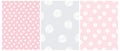 White Freehand Dots Isolated on a Light Gray and Light Pink Background. Royalty Free Stock Photo