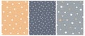 Cute Abstract Starry Sky Seamless Vector Patterns.