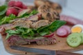 White french baguette and fresh rustic loaf Royalty Free Stock Photo