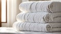 White fresh clean towels the bed room Royalty Free Stock Photo