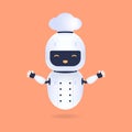White friendly chef robot. Cooking Robot Artificial Intelligence concept