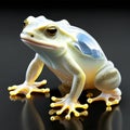 White frog on a black background close-up. This image is a 3d render. Generative AI Royalty Free Stock Photo