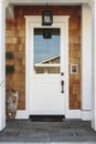 White front door to a luxury home