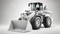 White front loader waiting for loading operation on white background Royalty Free Stock Photo